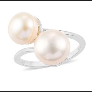 NWT Classic Pearl Bypass Ring in .925 Sterling